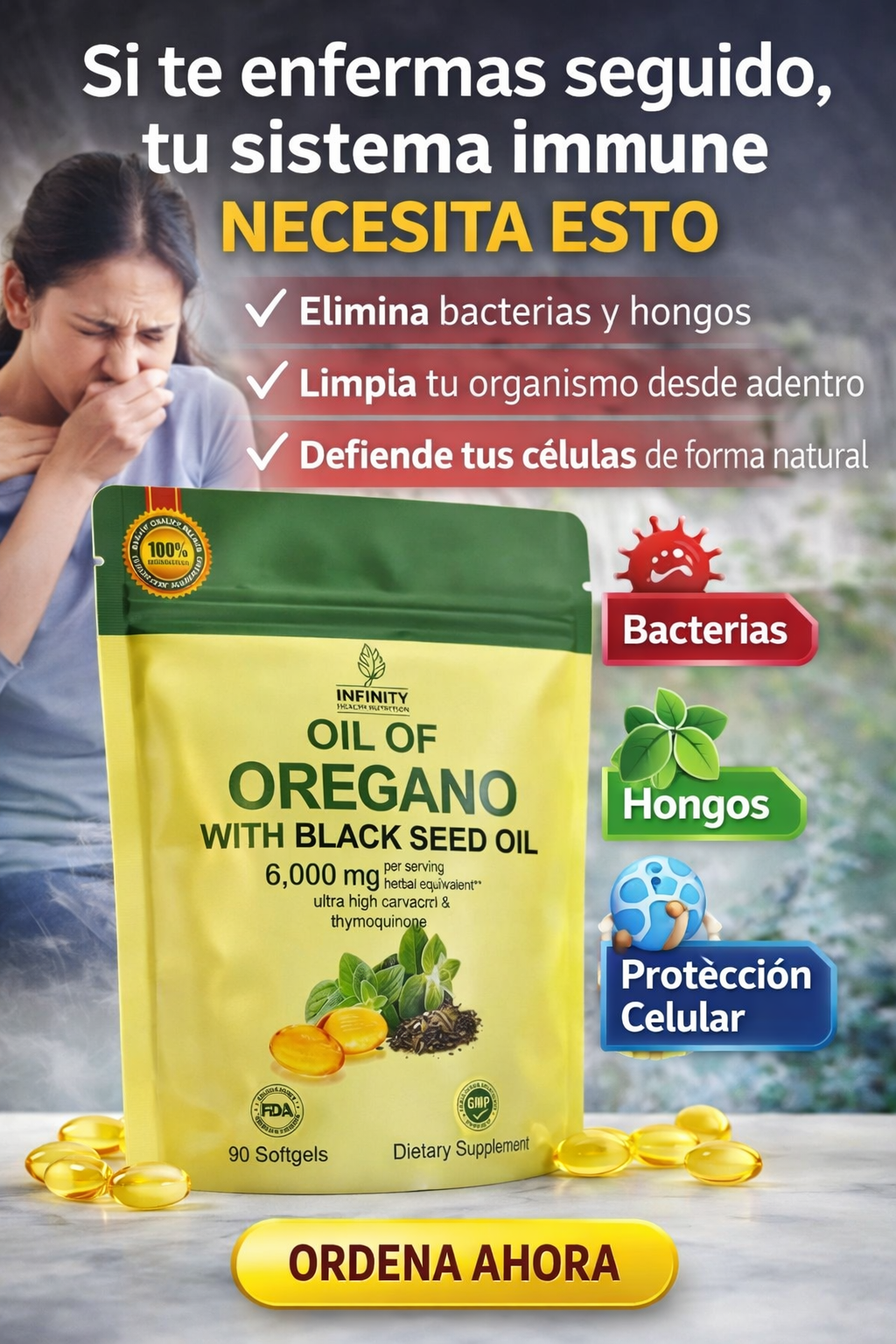 Aceite de Orégano + Black Seed Oil 6,000 mg | Refuerzo Natural Poderoso 🔥
