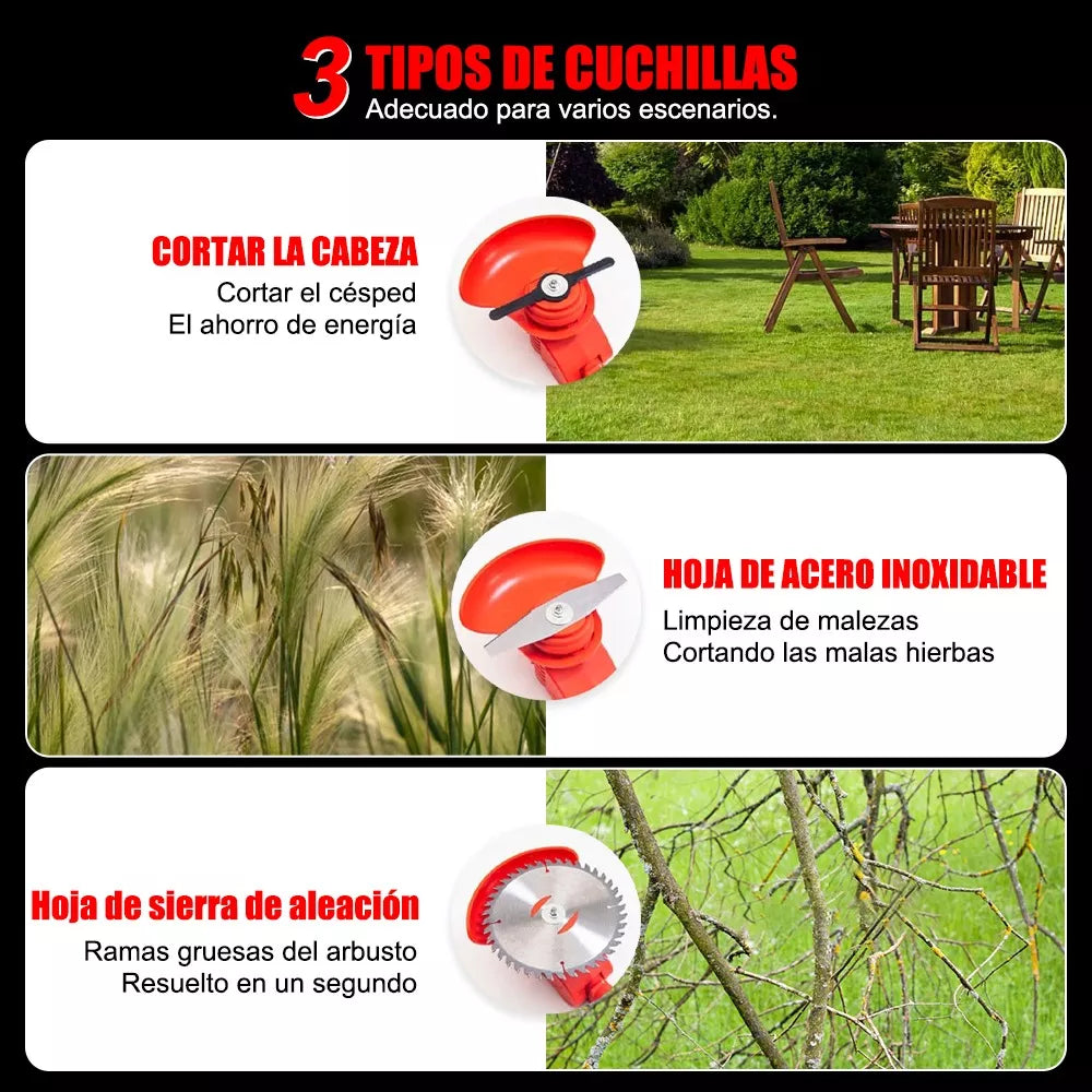 INALAMBRICA! Desbrozadora Eléctrica 3 en 1🌱 Podadora Cortadora Césped