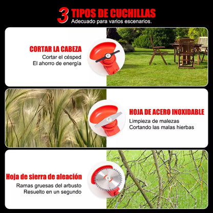 INALAMBRICA! Desbrozadora Eléctrica 3 en 1🌱 Podadora Cortadora Césped