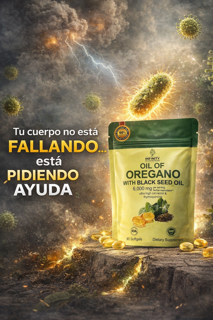 Aceite de Orégano + Black Seed Oil 6,000 mg | Refuerzo Natural Poderoso 🔥
