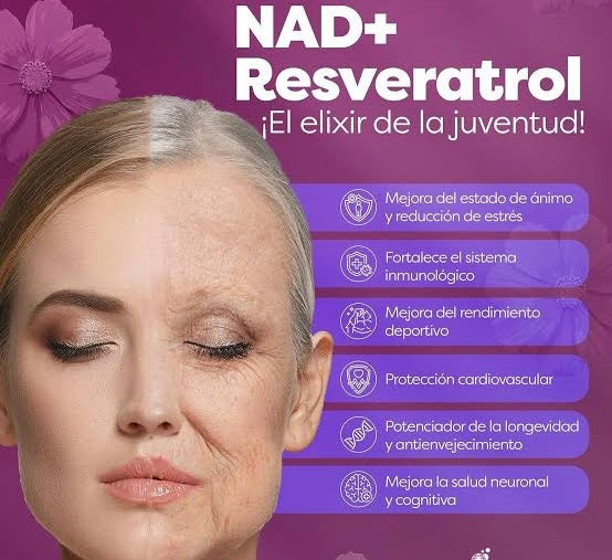 NAD+  Resveratrol | Suplemento Natural 60 Cápsulas