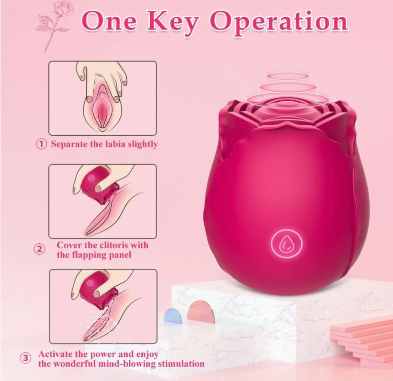 Juguete  de rosa para mujer, placer en un solo toque.