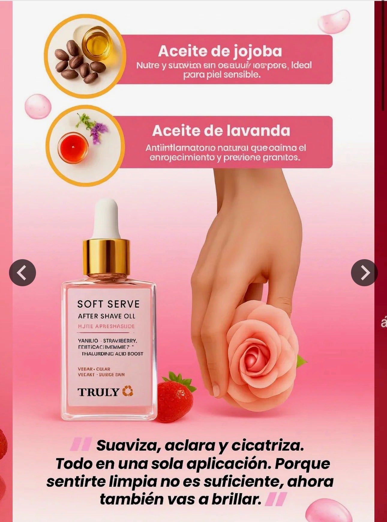 Truly™ After Shave-Aceite (Post-Afeitado) Rosado