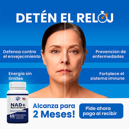 NAD+  Resveratrol | Suplemento Natural 60 Cápsulas