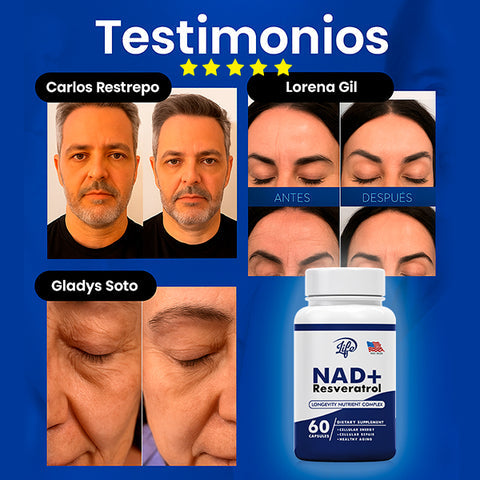 NAD+  Resveratrol | Suplemento Natural 60 Cápsulas