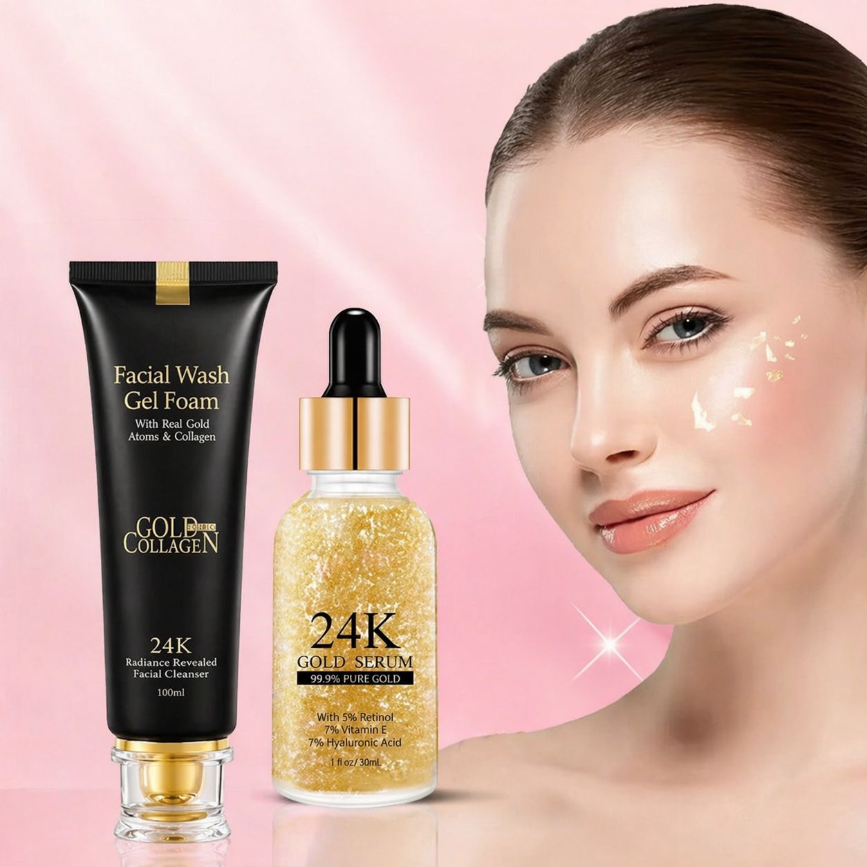 OFERTA SERUM PARA OJOS Y LIMPIADOR FACIAL GOLD 24K