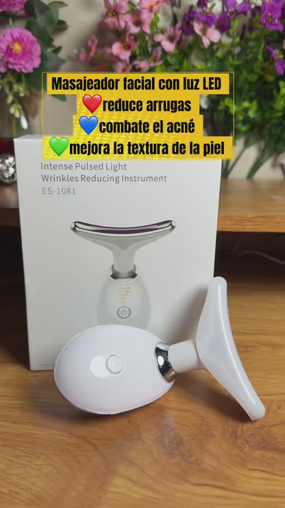 MASAJEADOR FACIAL DE 3 LUCES LED
